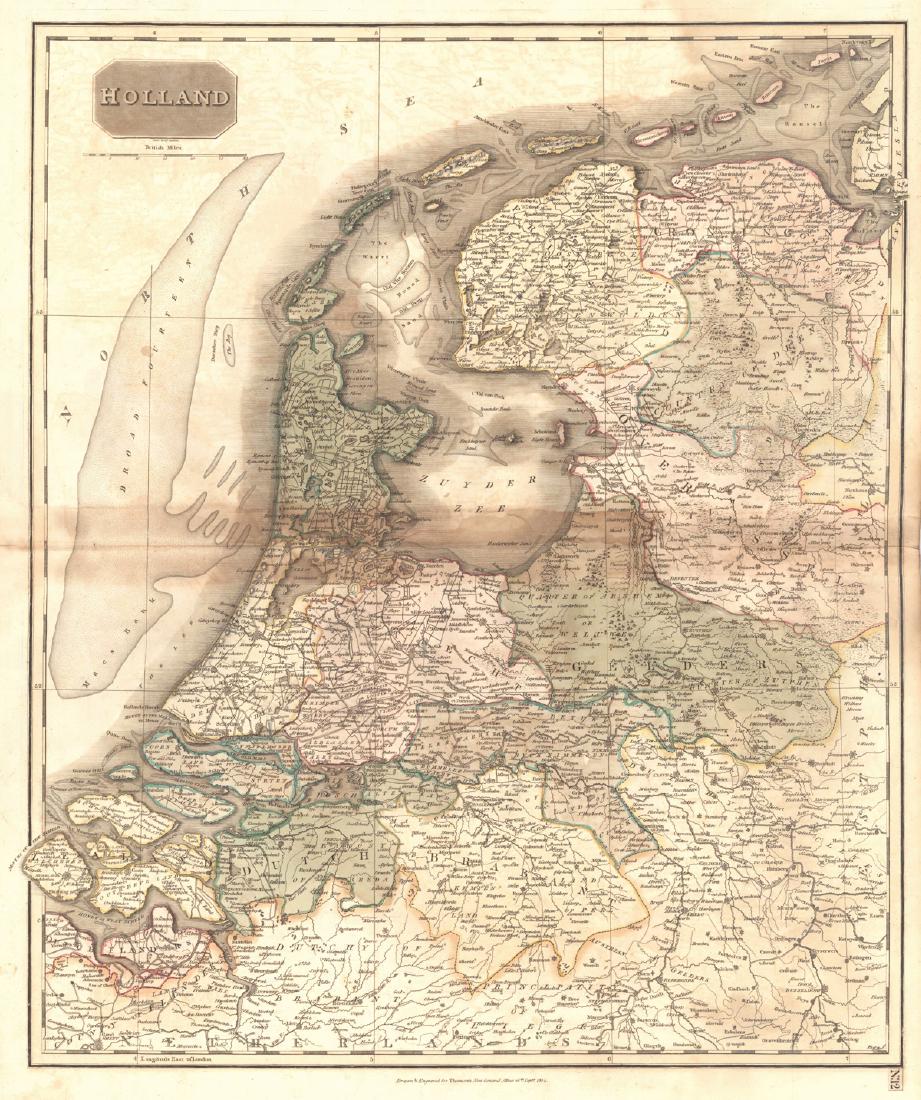 Holland: Map: Holland Publication Date: 1817 Cartographer: THOMSON, JOHN & CO. Publisher: JOHN THOMSON, JUNR. & CO. Size (inches): 23X19.75 No.12 from Thomson's New General Atlas 1817. Neele sculp. London. Bro