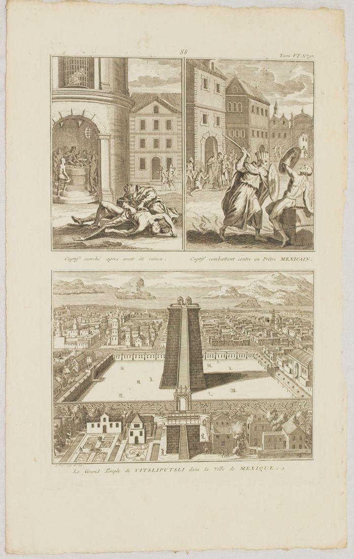 View of Mexican city, temple and two little scenes, (1 of 4)