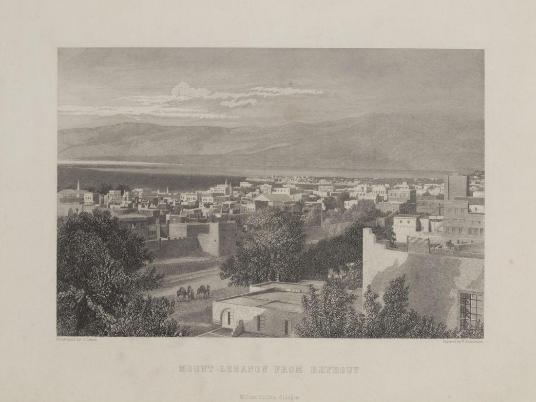 Animated view Mount Lebanon from Beirut Lebanon 1840: Title/Content of Map: Animated view Mount Lebanon from Beirut Lebanon 1840 Steel etching W. Richardson after J. Cramb Date: 1840 Cartographer: W. Richardson after J. Cramb Material/Medium: Steel etchi