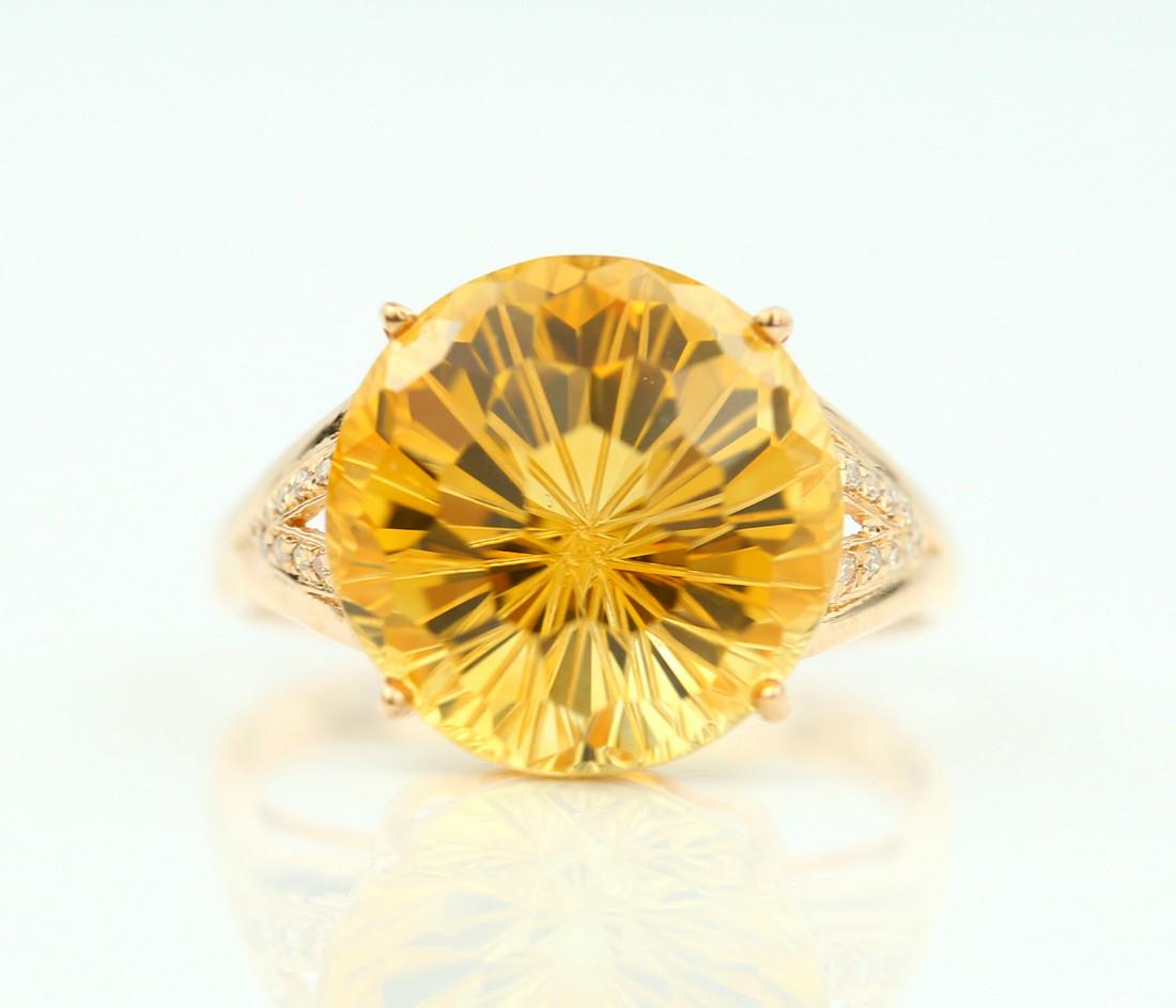 Certified-Beautiful Citrine 18k rose gold ring (1 of 7)