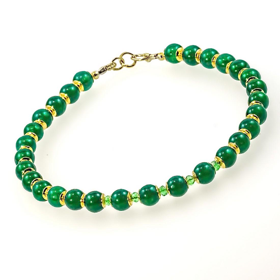 14K Jade Bracelet with Colombian Emeralds (1 of 5)