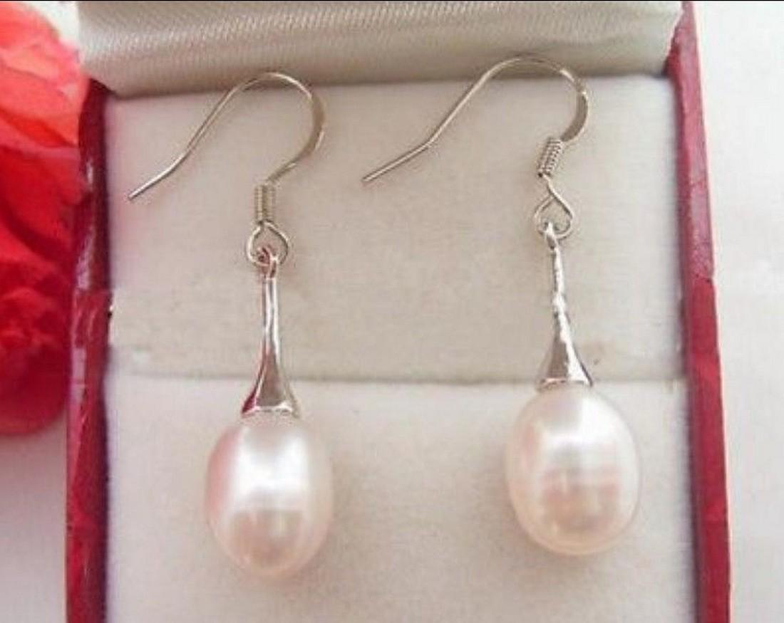 NATURAL WHITE CULTURED PEARL DANGLE DROP EARRING (1 of 1)