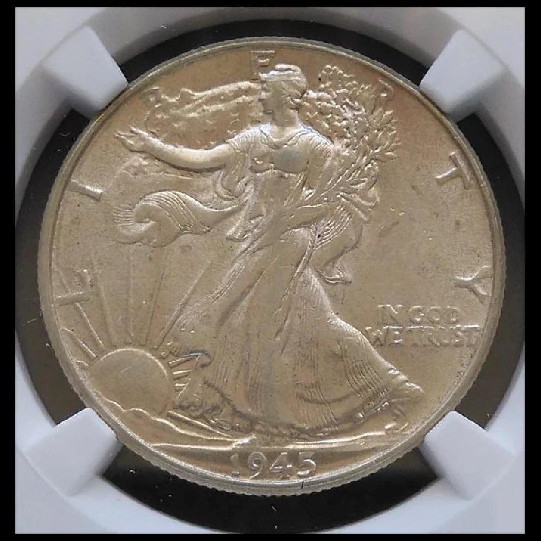 1945-P Walking Liberty Half Dollar Slabbed NGC AU53 (1 of 4)