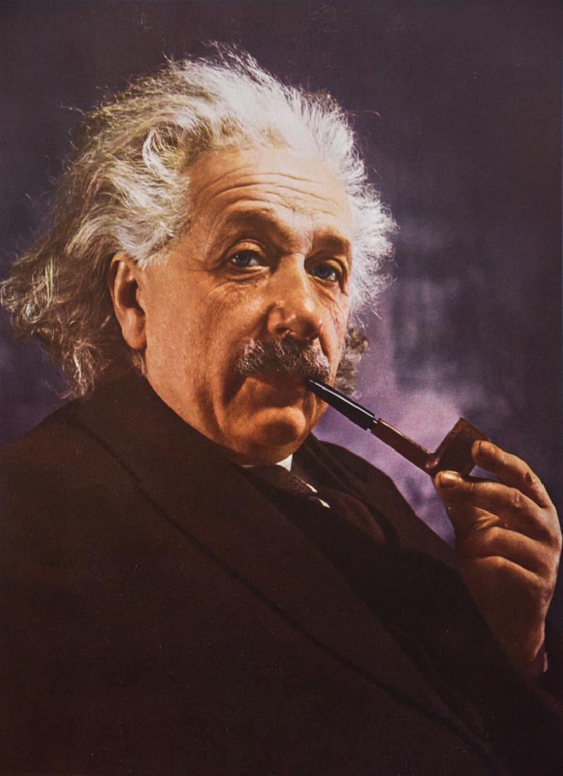 GOESTA P. LJUNGDAHL - Albert Einstein: Artist: Ljungdahl, Goesta P. Title: Albert Einstein Medium: Color Sheet Fed Gravure, 1938, USA Dimensions: 8.25x11.15" Heat Wax Mounted on 12x16" Conservation Board Please note that this lot has a con