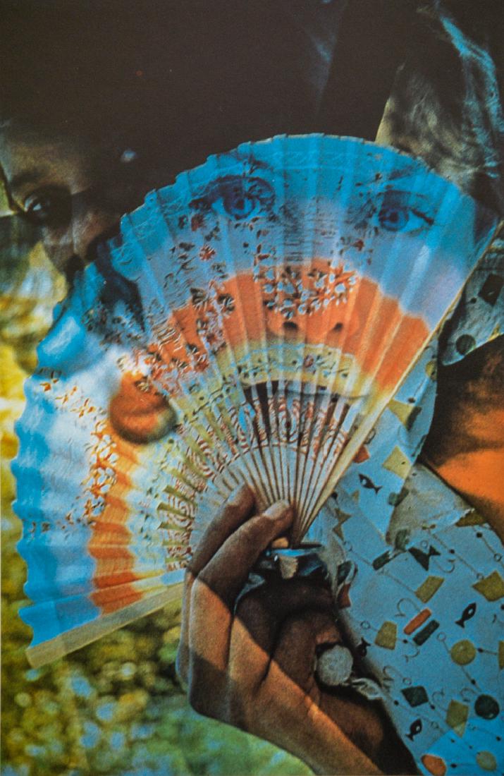 GORDON PARKS - Woman With Fan, 1958: Artist: Parks, Gordon Title: Woman With Fan, 1958 Medium: Photo Ltiho, 1983, Japan Dimensions: 6.2x9.3" Heat Wax Mounted on 11x14" Conservation Board Please note that this lot has a confidential reser