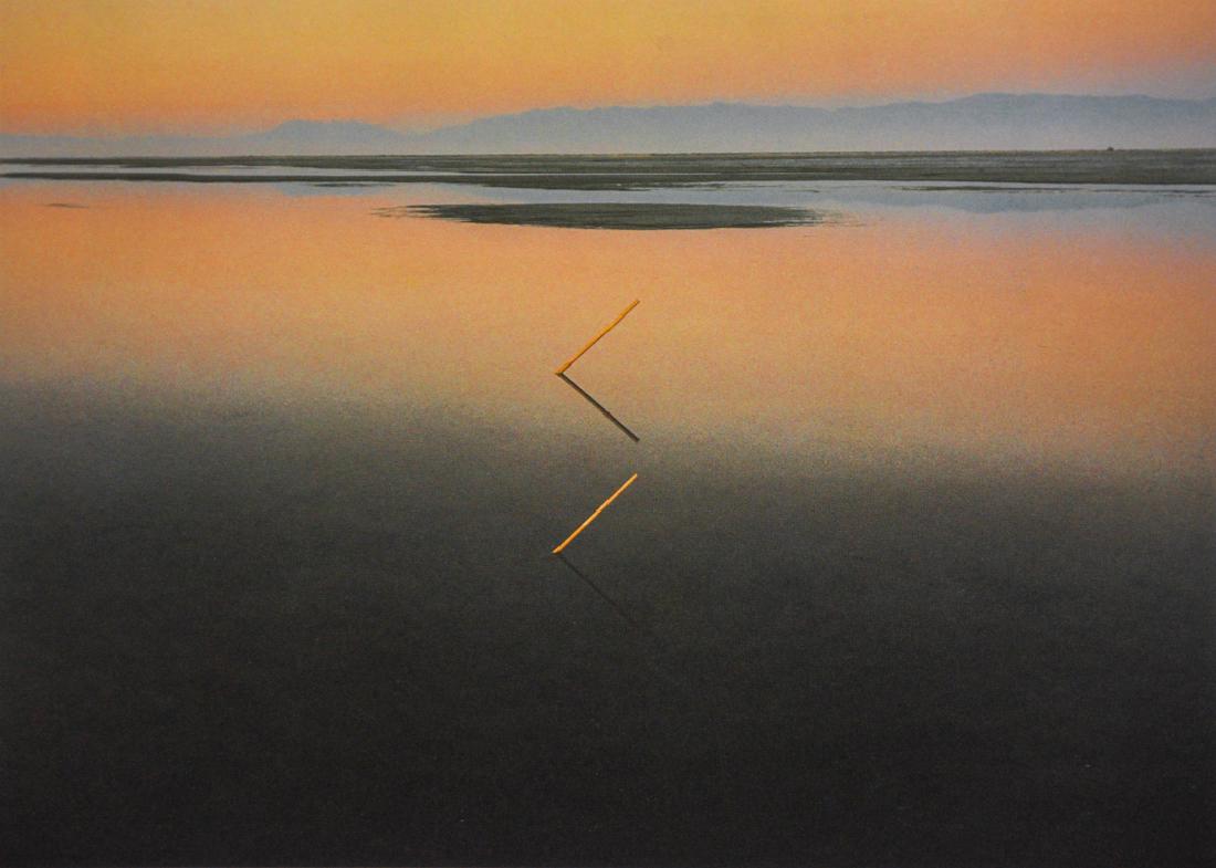 JOHN PFAHL - Great Salt Lake Angles, 1977: Artist: Pfahl, John Title: Great Salt Lake Angles, 1977 Medium: Photo Litho, 1994, USA Dimensions: 7.7x5.5" Heat Wax Mounted on 11x14" Conservation Board Please note that this lot has a confidential r