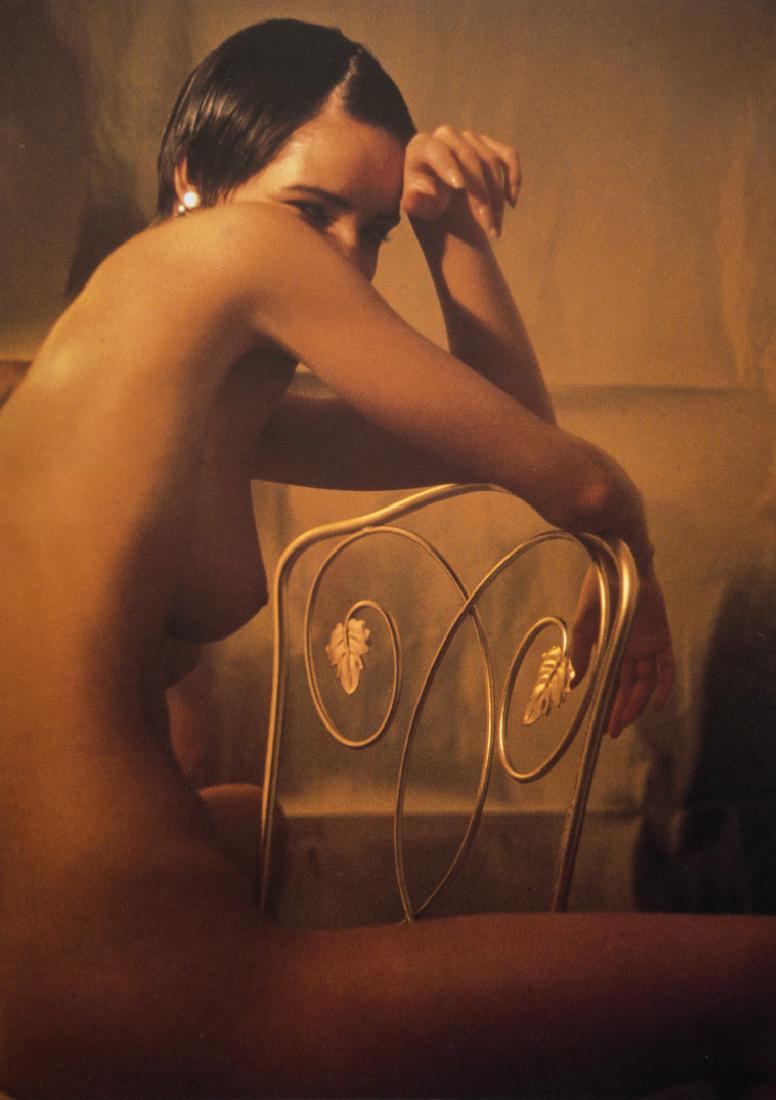 PHILIP ALAN POE - Sitting Nude: Artist: Poe, Philip Alan Title: Sitting Nude Medium: Photo Litho, 1993, Japan Dimensions: 6.8x9.75" Heat Wax Mounted on 11x14" Conservation Board Please note that this lot has a confidential reserve. 