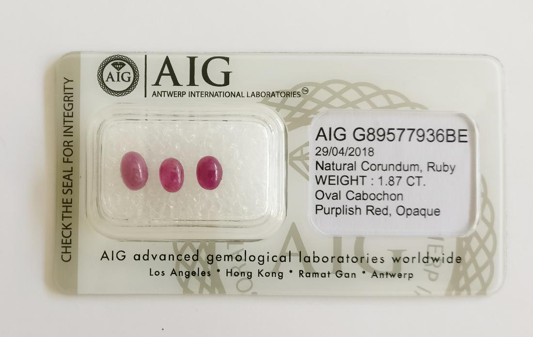 Triple of 3 Ruby's Purplish Red 1.87 ct (1 of 4)