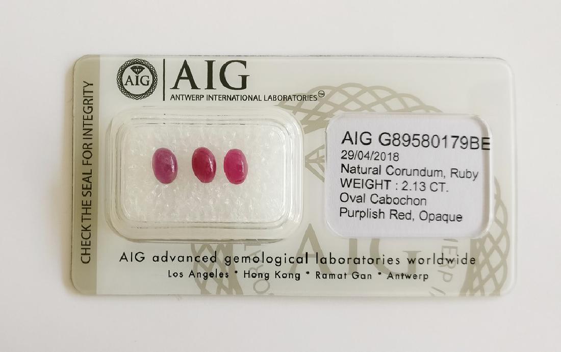 Triple of 3 Ruby's Purplish Red 2.13 ct (1 of 4)