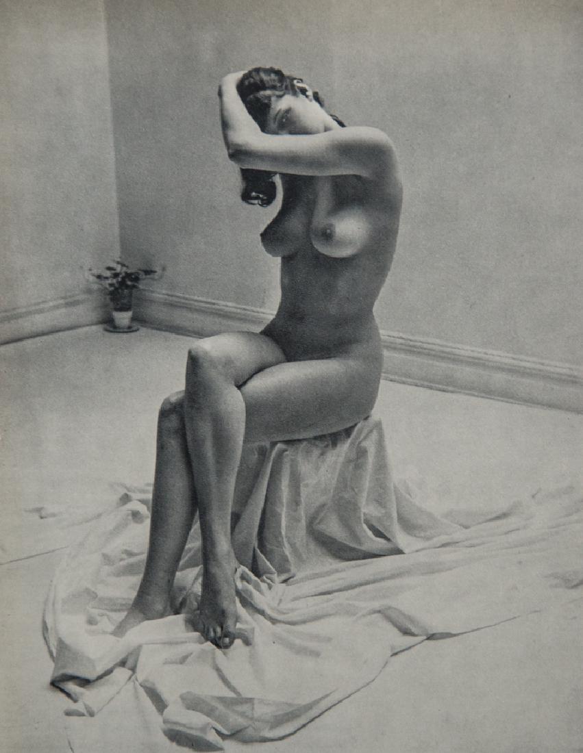 ANDRE DE DIENES - Nude, Interior: Artist: De Dienes, Andre Title: Nude, Interior Medium: Sheet Fed Gravure, 1950s, France Dimensions: 6.8x8.75" Heat Wax Mounted on 11x14" Conservation Board Andre De Dienes was a Hungarian photographer
