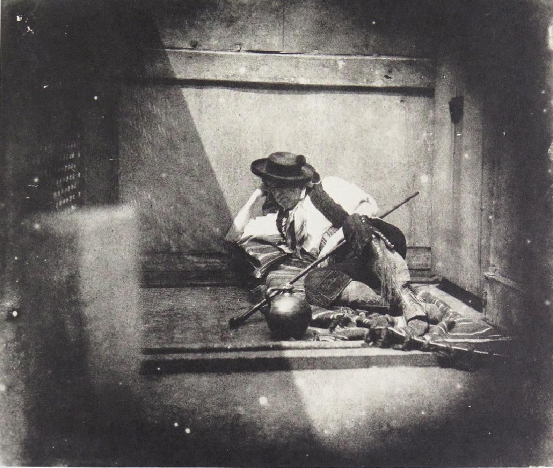 W.H. FOX TALBOT - Man in spanish costume 1844: Artist: W.H. Fox Talbot Title: Man in spanish costume 1844 Date Printed: 1979 Medium: Photogravure Printer Location: Printed in Italy in 1979 17 x 22 cm - 6.5 x 8.5 inch Mount Size: 30x40 cm - 15.7x11