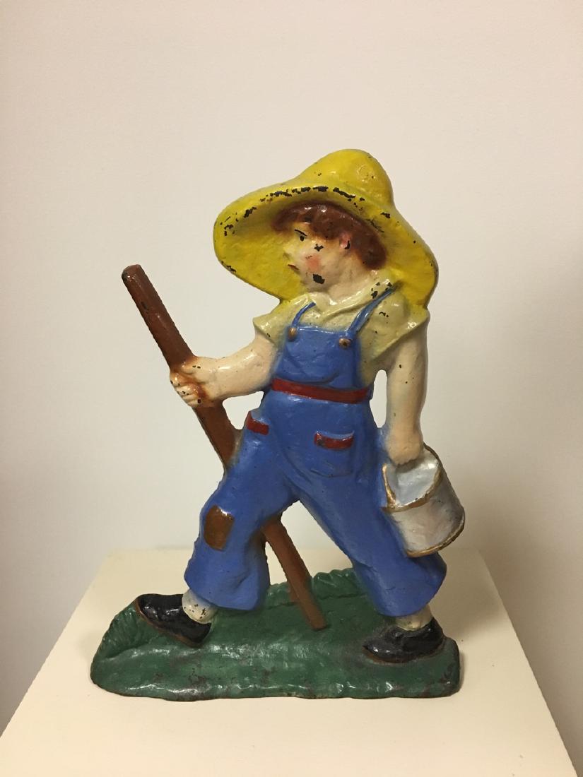 Cast Iron Farmer Boy Door Stop (1 of 2)