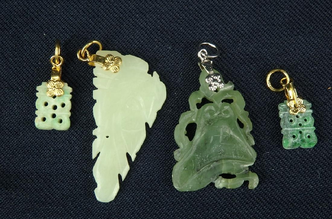 Antique lot of 4 hard stone pendant ornaments (1 of 10)