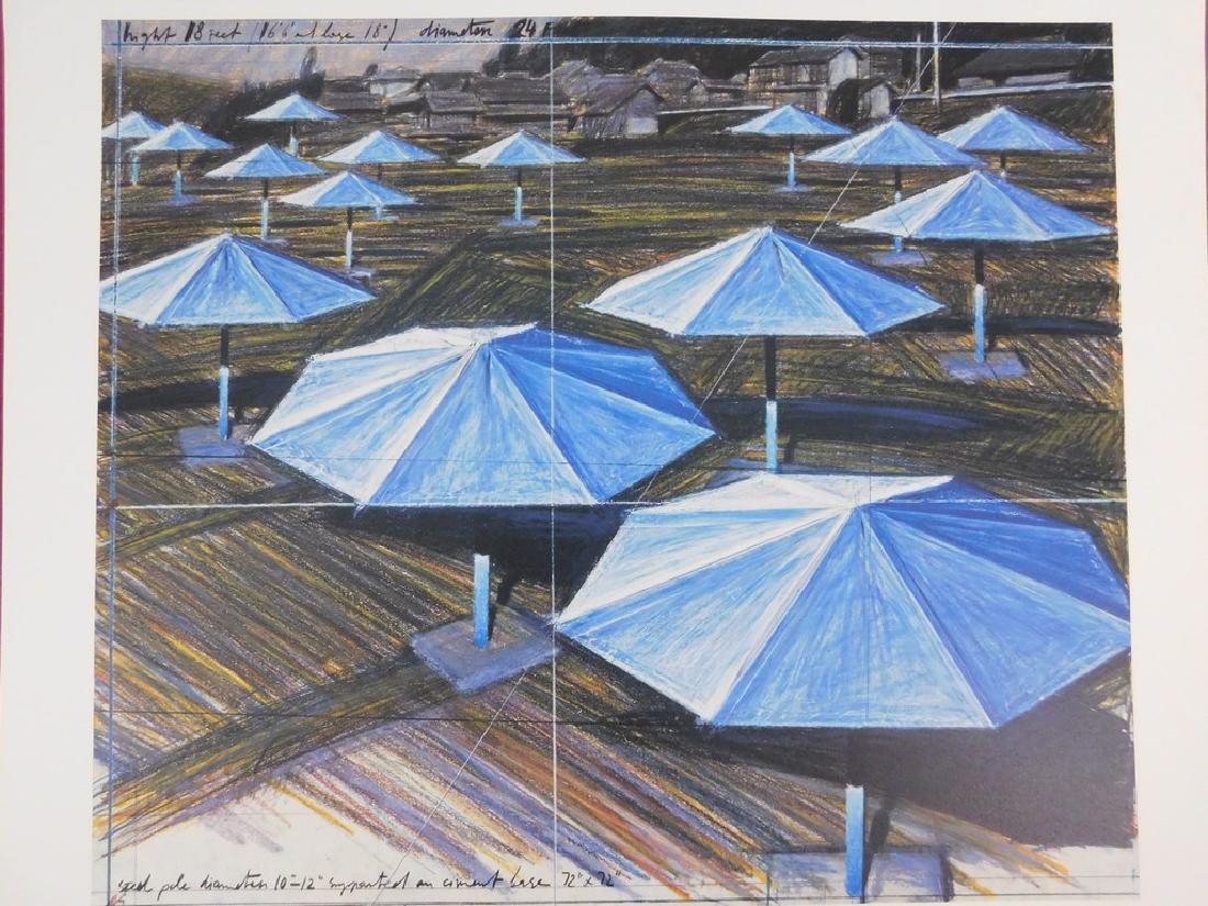 Christo - The Umbrellas: Christo - The Umbrellas Two-part collage 1987 Joint project from Japan and the U.S.A. Christo et Jeanne Claude Nouvelles Images SA. Éditeurs Fine paper Paper: 85 x 69 cm. Image: 74 x 59 cm. Please no