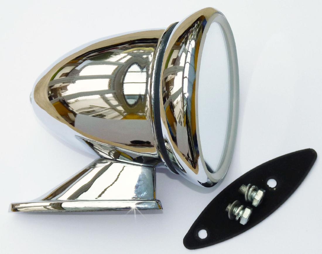 PAIR OF CHROME EXTERIOR BULLET MIRRORS
