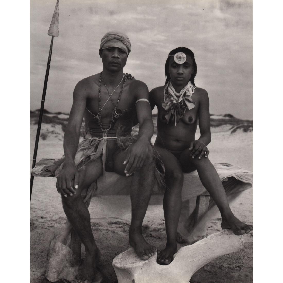 GIAN PAOLO BARBIERI - Shaman-fisherman & his Wife: Artist: GIAN PAOLO BARBIERI Print Title: Shaman-fisherman & his Wife Medium: Photo-engraving Printed in 1990's Printed in Italy Image Size: 10 x 12.5 inches Gian Paolo Barbieri (b. 1938) first worked 