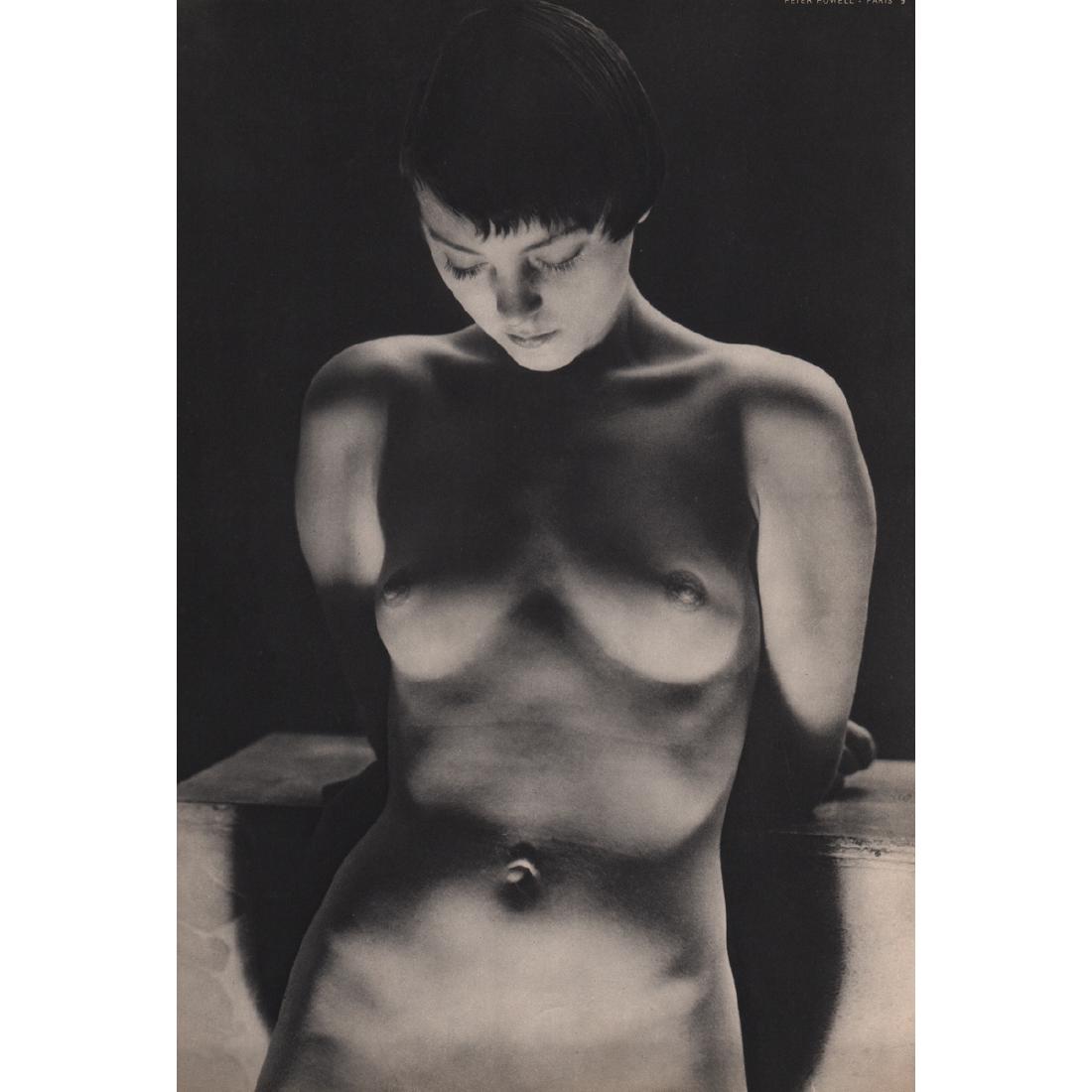 PETER POWELL - Nude: Artist: PETER POWELL Print Title: Nude Medium: Sheet-fed Gravure Printing Date: 1930's Printed in France Image Size approx: 8 x 11.5 inches Please note that this lot has a confidential reserve. When y