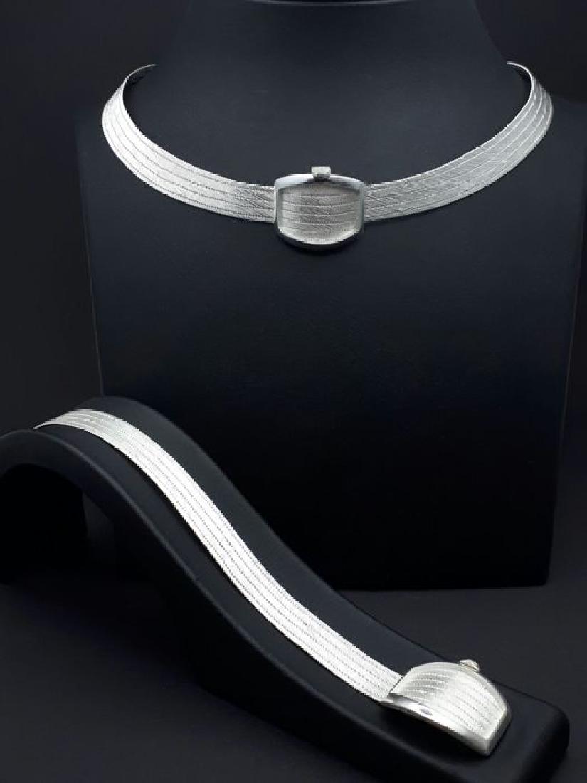 925 Ct Silver Hand Made Mesh Necklace & Bracelet Set (1 of 4)