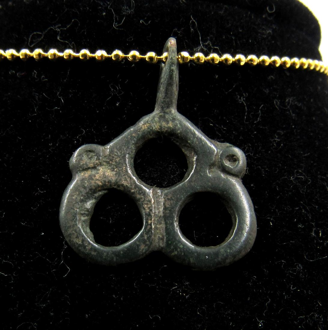 Medieval Viking Era Bronze Interlaced Snake Pendant (1 of 2)