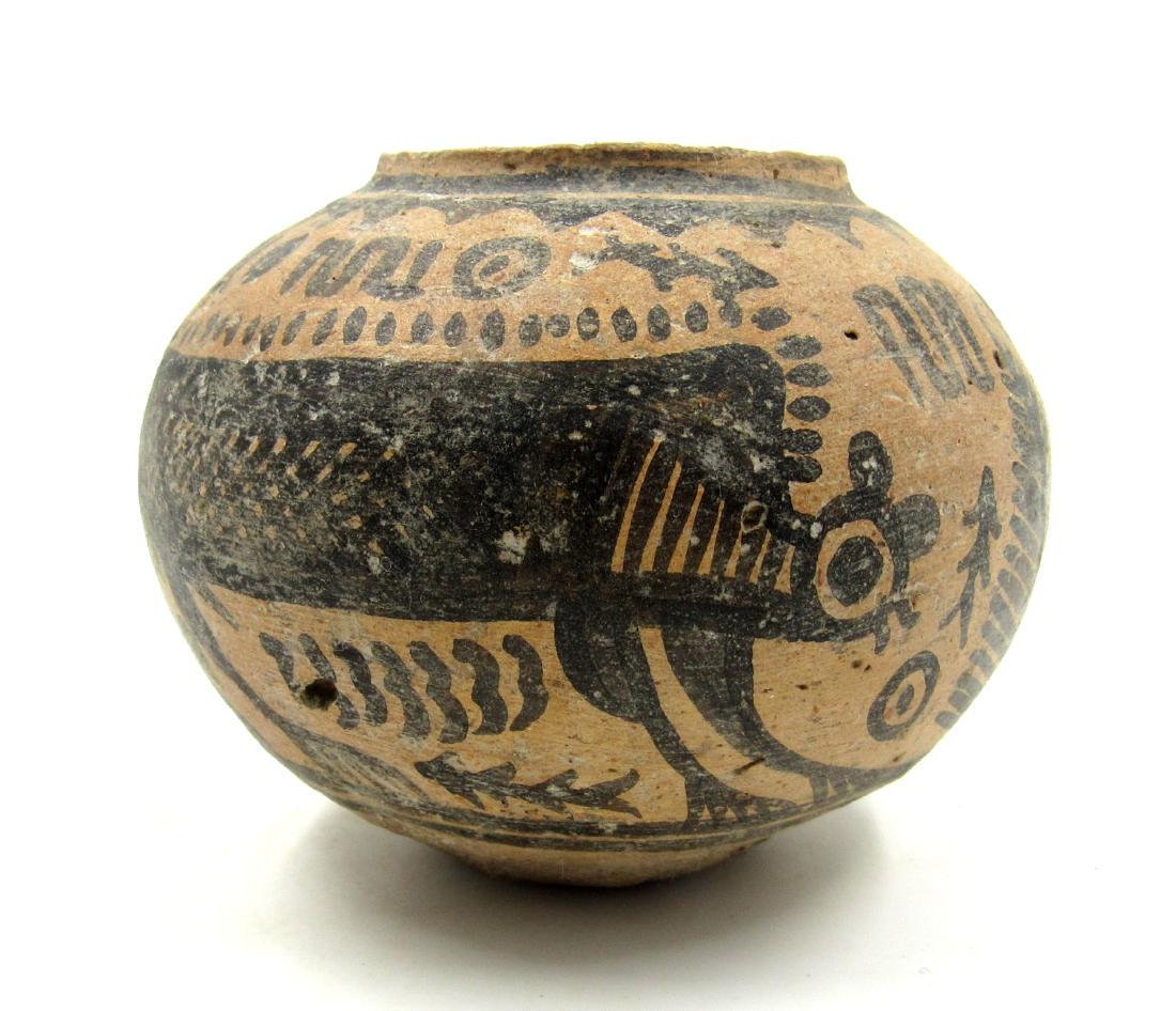 Ancient Indus Valley Terracotta Jar with Monkey Motif (1 of 3)