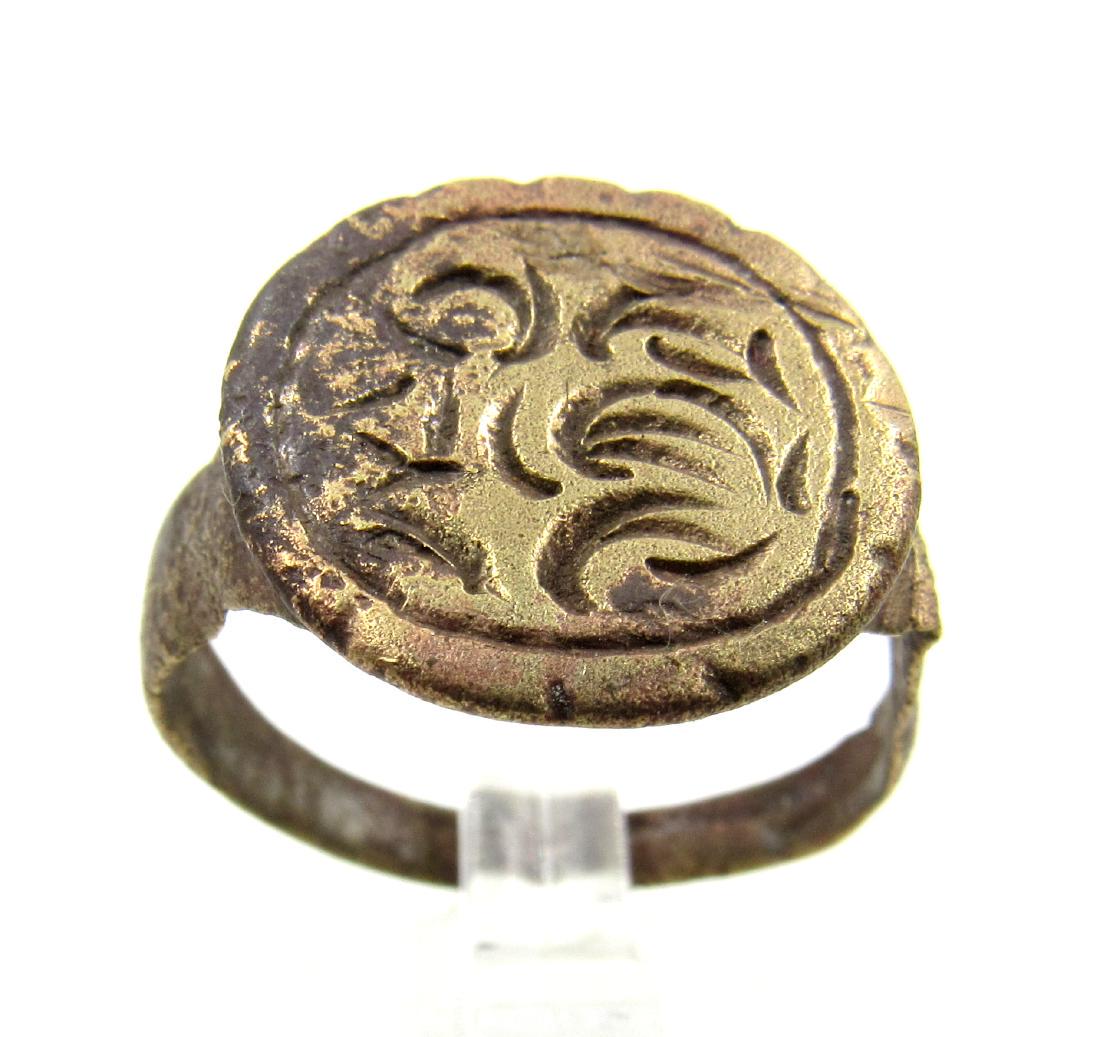 Medieval Crusaders Era Bronze Heraldic Crest Ring (1 of 3)