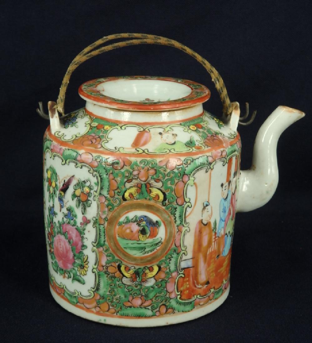 Antique famille rose medallion teapot (1 of 8)