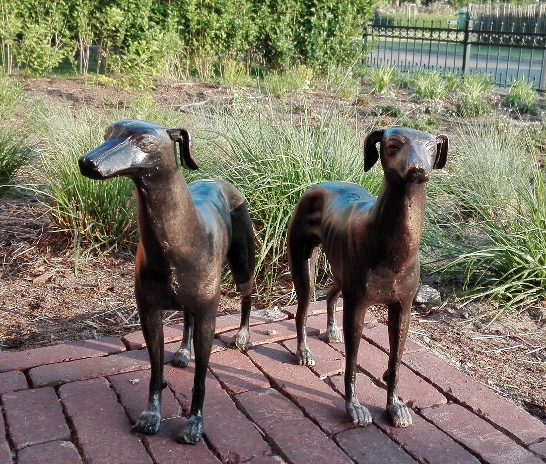 Couple of greyhound garden statues (1 of 10)