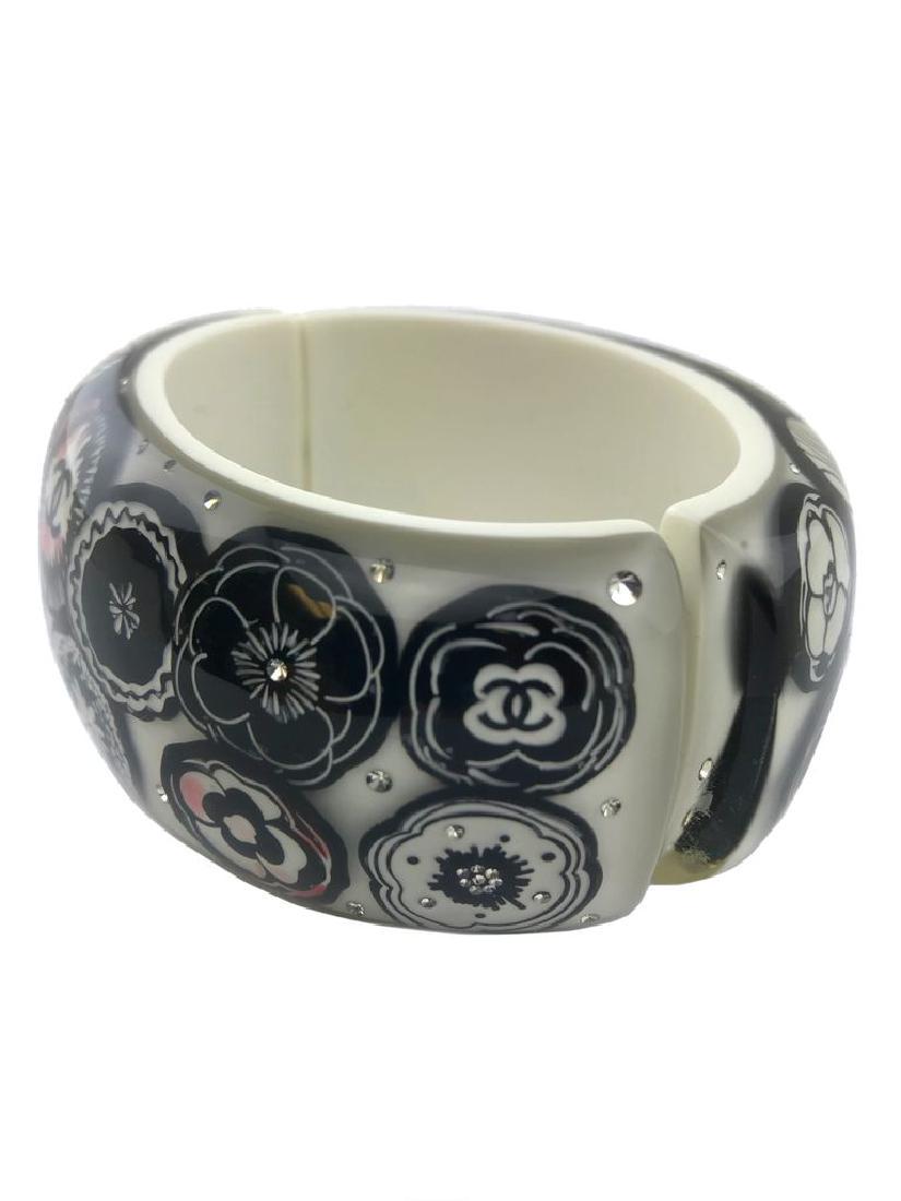 Chanel Camellia Flower Lucite Cuff Bracelet (1 of 14)