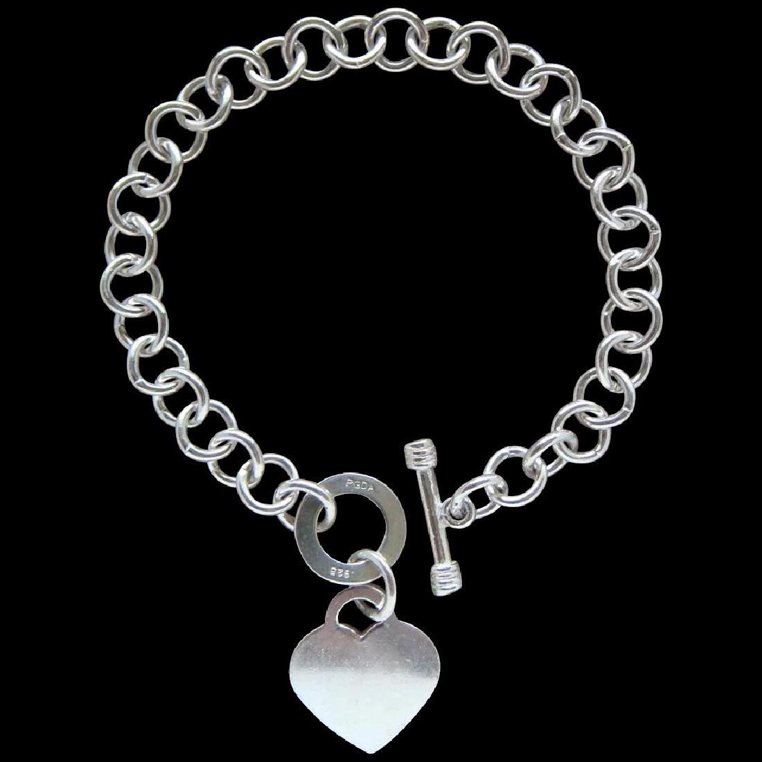 Magnificent Sterling Silver Toggle Heart Charm Rolo (1 of 7)