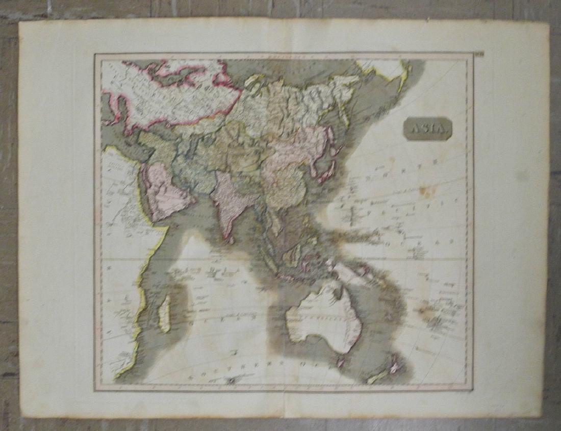 Asia.: Map: Asia. Date: 1817 Cartographer: THOMSON, JOHN & CO. Publisher: JOHN THOMSON, JUNR. & CO. Size (inches): 17.75X20 No.29 from Thomson's New General Atlas 1817. J. & G. Menzies, engraver. Australia i