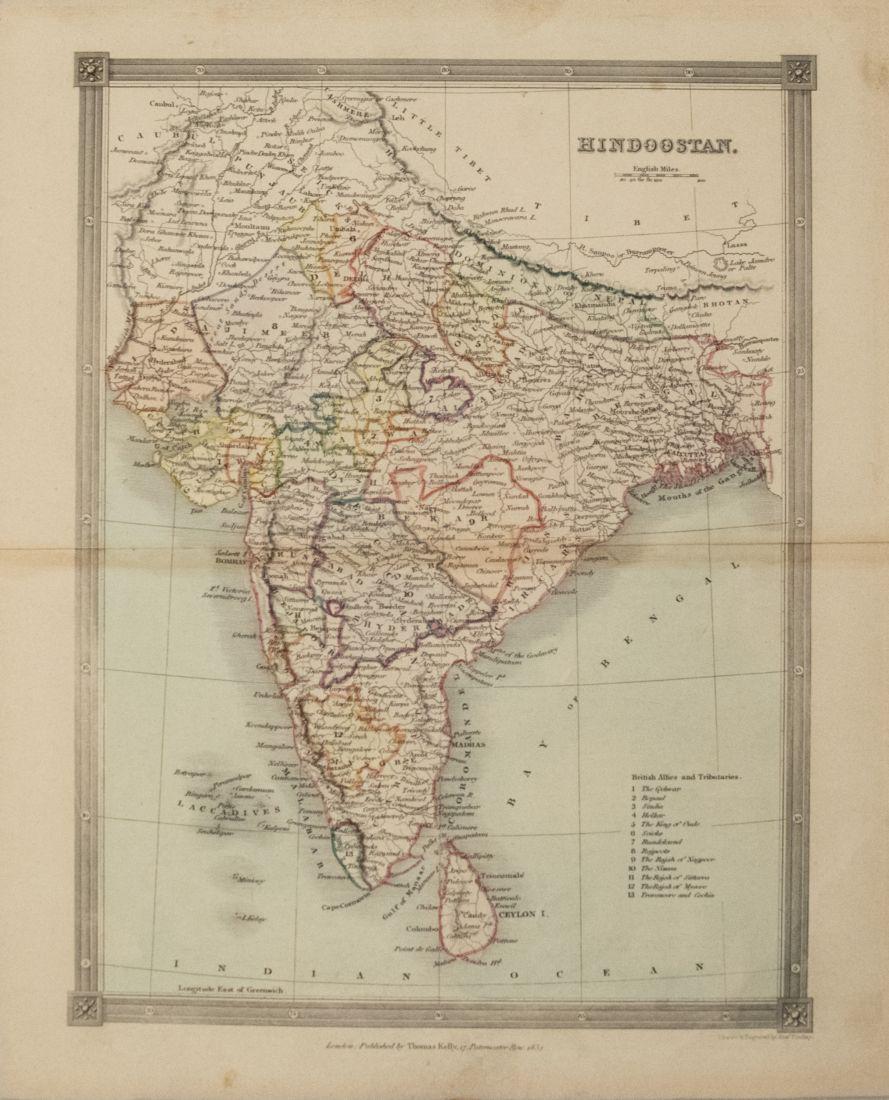 1814 Findlay Map of India and Sri Lanka -- Hindoostan (1 of 1)
