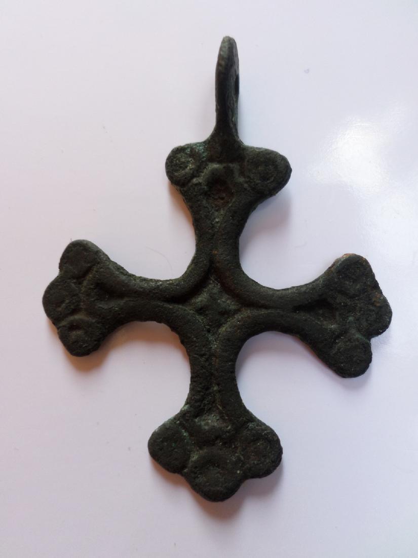 Early Medieval Viking Bronze Cross Pendant (1 of 3)