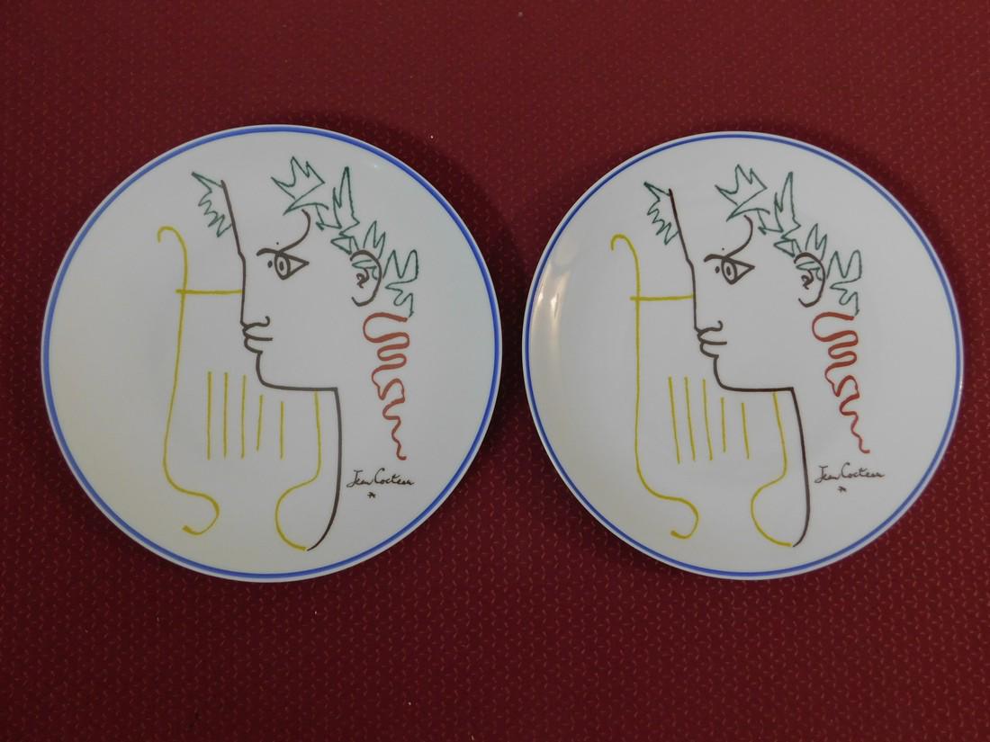 Jean Cocteau Set of 2 Limoges Porcelain Plates (1 of 10)