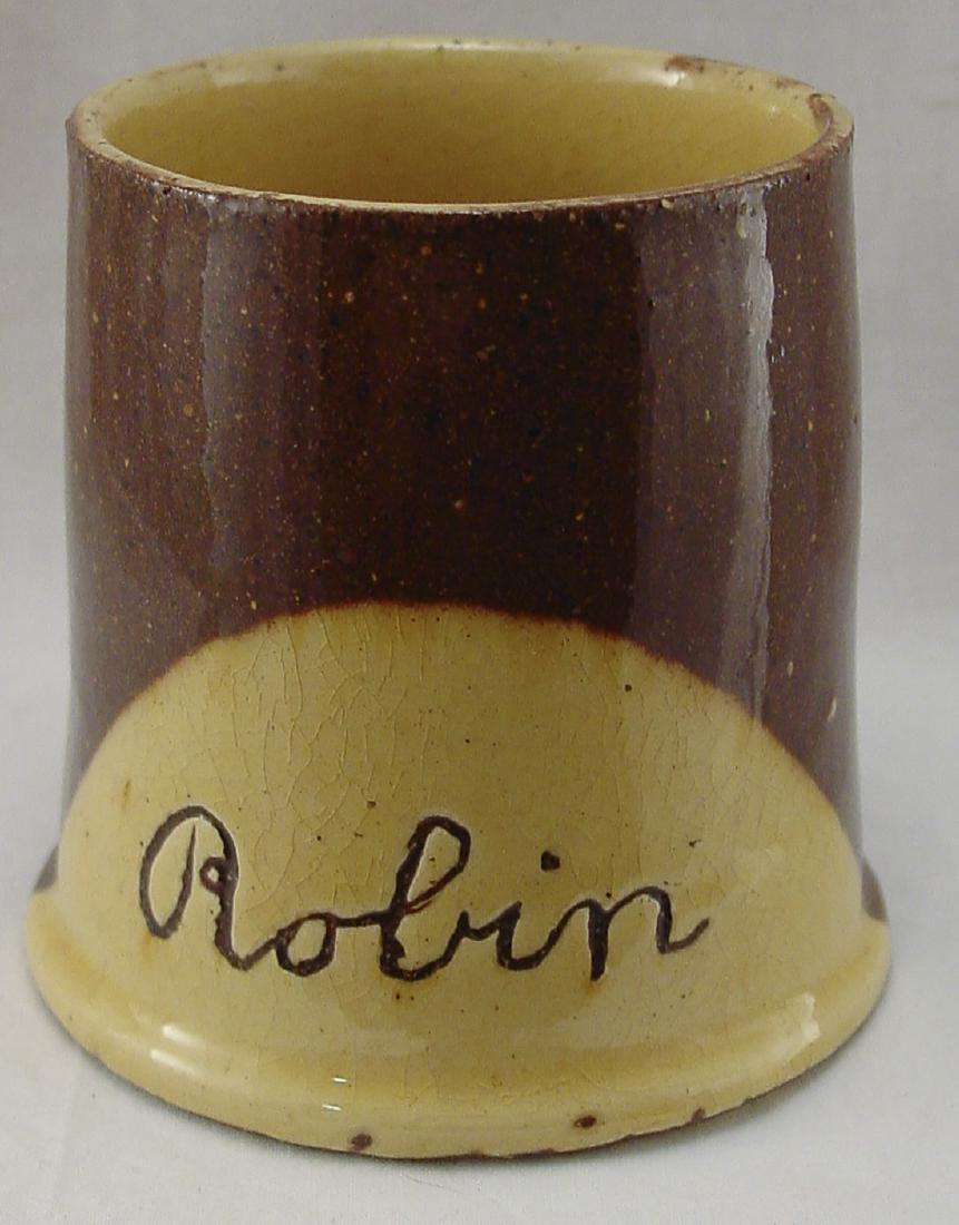 Torquay ware / slip christening child’s tankard  ~ (1 of 4)