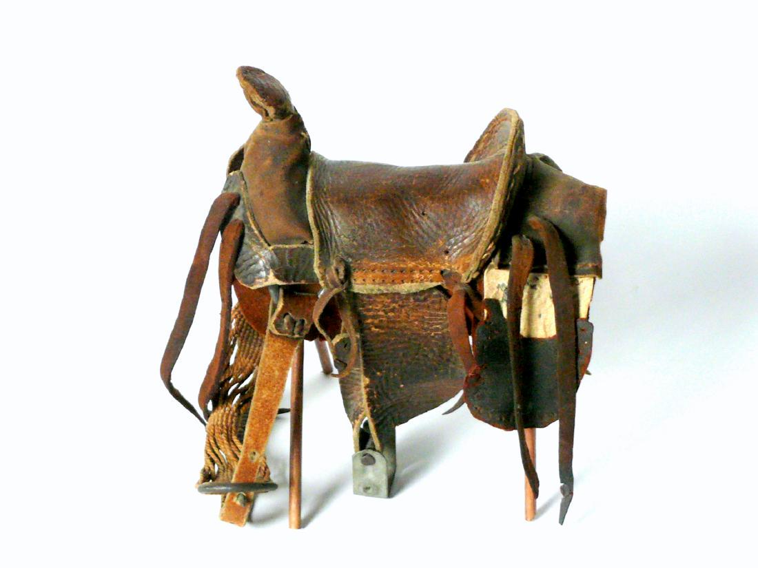 Early Folk Art Miniature Saddle (1 of 3)