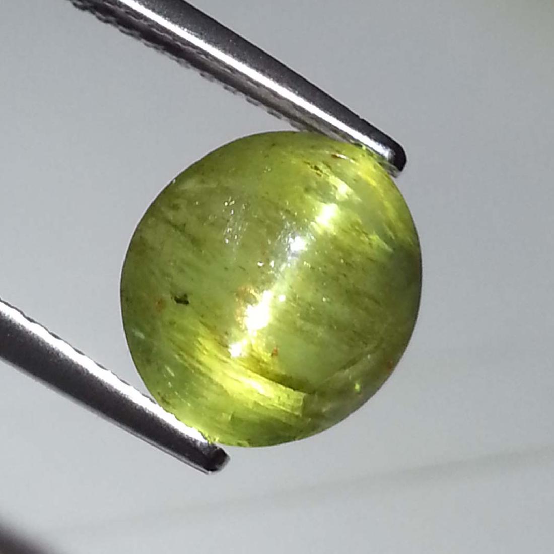 Exclusive Apatite cat's Eye - 4.90 ct: Item: Exclusive Apatite cat's Eye - 4.90 ct Color/Clarity: Semi -Transparent Loose gemstone Carat Weights: 4.9 Size (mm): 9.90 x 9.00 x 6.70 Oval - Jharkhand No Reserve: This lot starts at $1 and has 