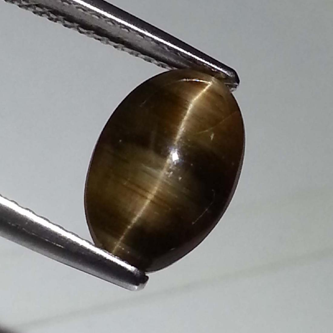 Fantastic Natural Apatite cat's Eye - 4.07 ct: Item: Fantastic Natural Apatite cat's Eye - 4.07 ct Color/Clarity: Semi -Transparent Loose gemstone Carat Weights: 4.07 Size (mm): 11.50 x 7.70 x 5.30 Oval - Africa No Reserve: This lot starts at $1 a