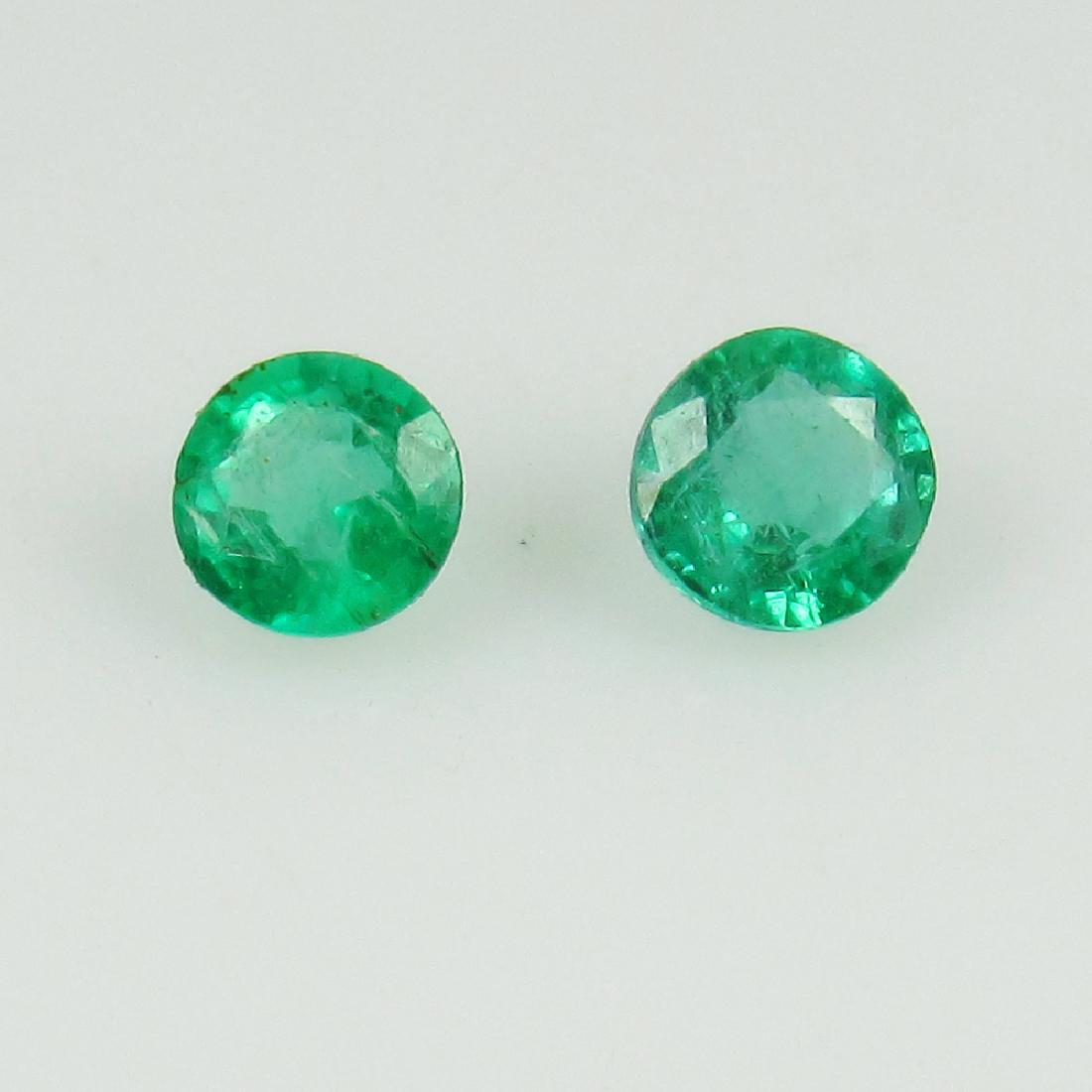 0.30 Ct Genuine Loose Zambian Emerald 3.3 mm Round cut (1 of 2)