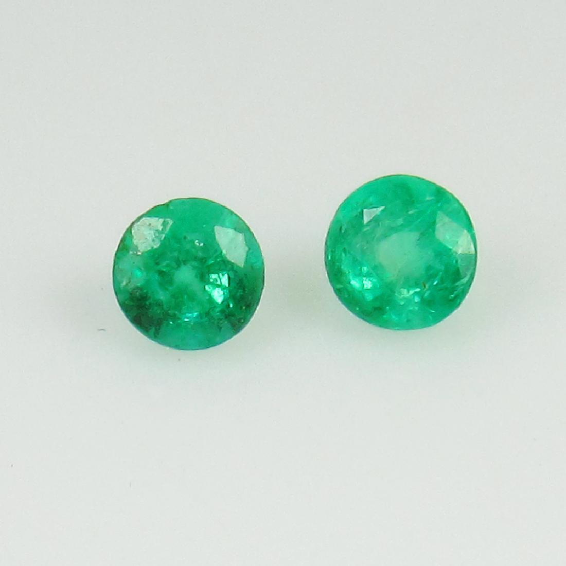 0.32 Ct Genuine Loose Zambian Emerald 3.4 mm Round cut (1 of 2)