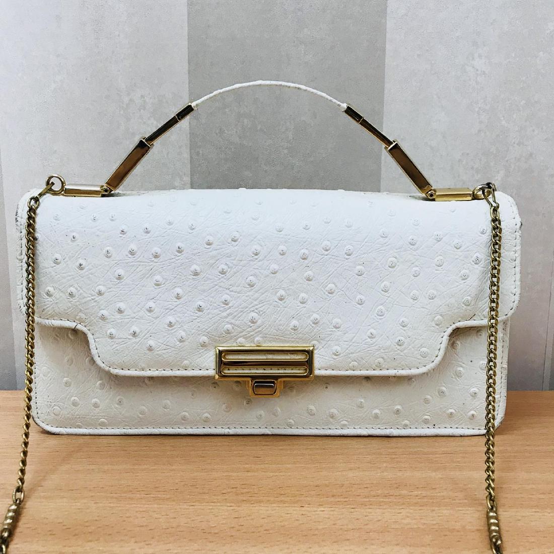 Vintage White Leather Clutch Bag (1 of 8)