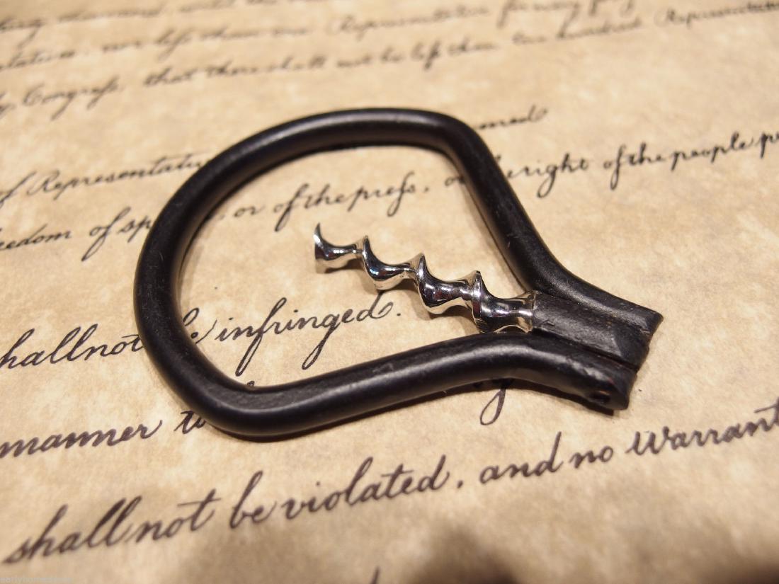 Folding Iron Bow Corkscrew Wine Bottle opener: Antique Primitive Vintage Style Wall Hook Swivel Folding Coat Hanger Hardware Description 2 7/8" tall closed, 2 5/8" Wide 4 5/8" Long open Great reproduction folding stainless steel corkscrew with Iro