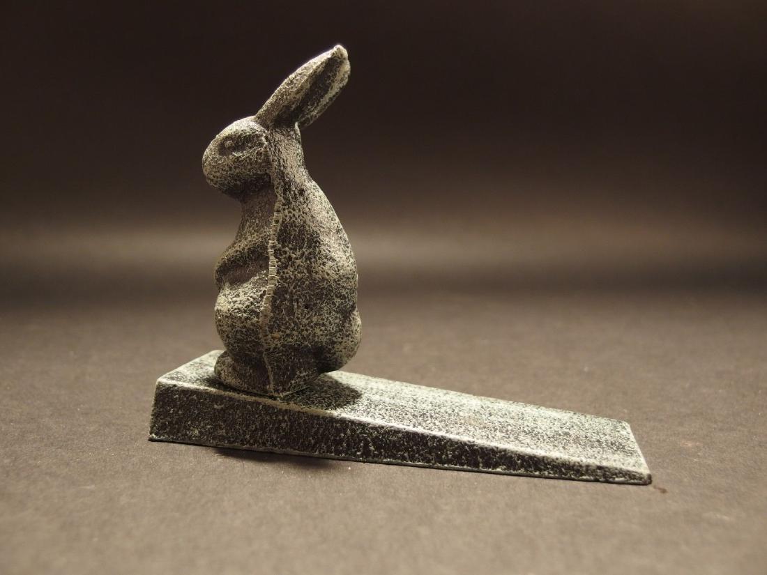 Green Cast Iron Rabbit Doorstop Wedge (1 of 12)