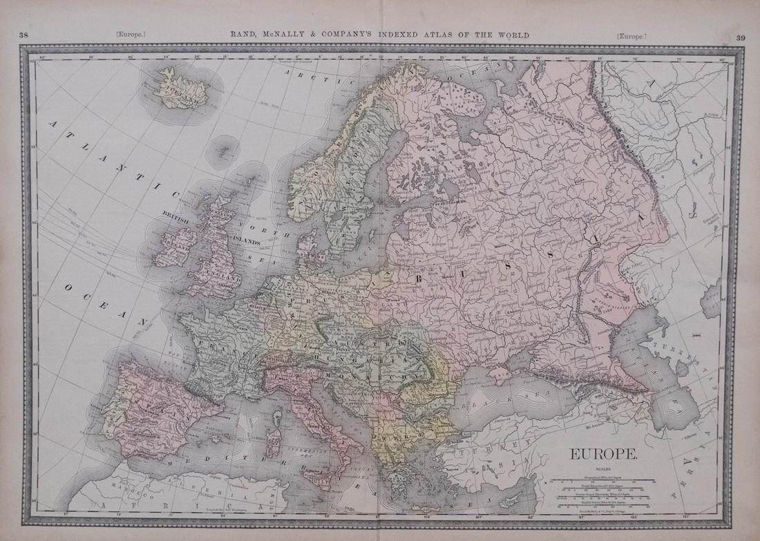 1882 Rand McNally Map of Europe -- Rand McNally & (1 of 1)