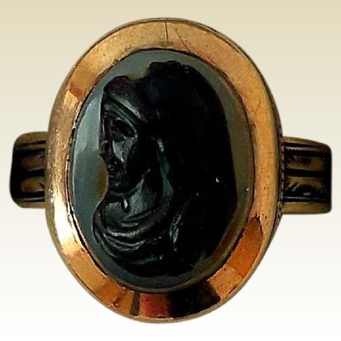 Antique Hard Stone Cameo Ring, Ca 1830-50 (1 of 9)