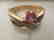 Madagascar Pink Sapphire,White Topaz 14k RG over - 4