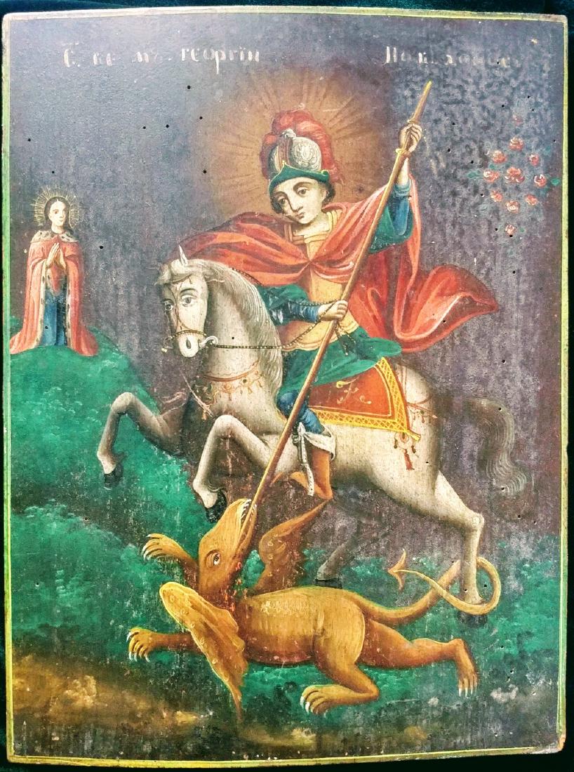 Antique Large Russian icon of st.George the Victorious (1 of 2)