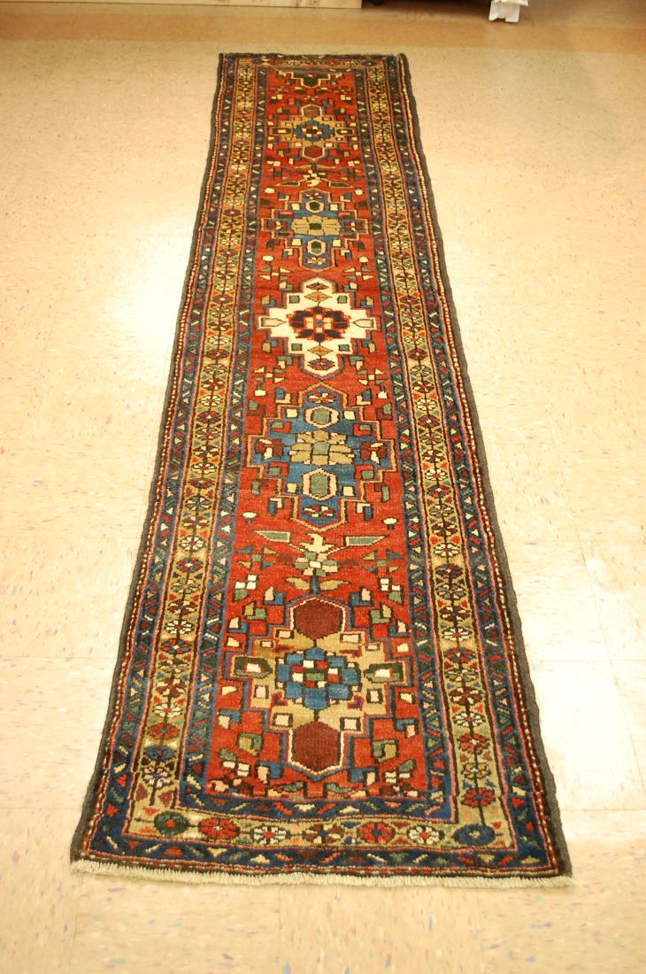 1930s Colorful Runner Size Persian Heriz Rug 2.5x11 (1 of 8)