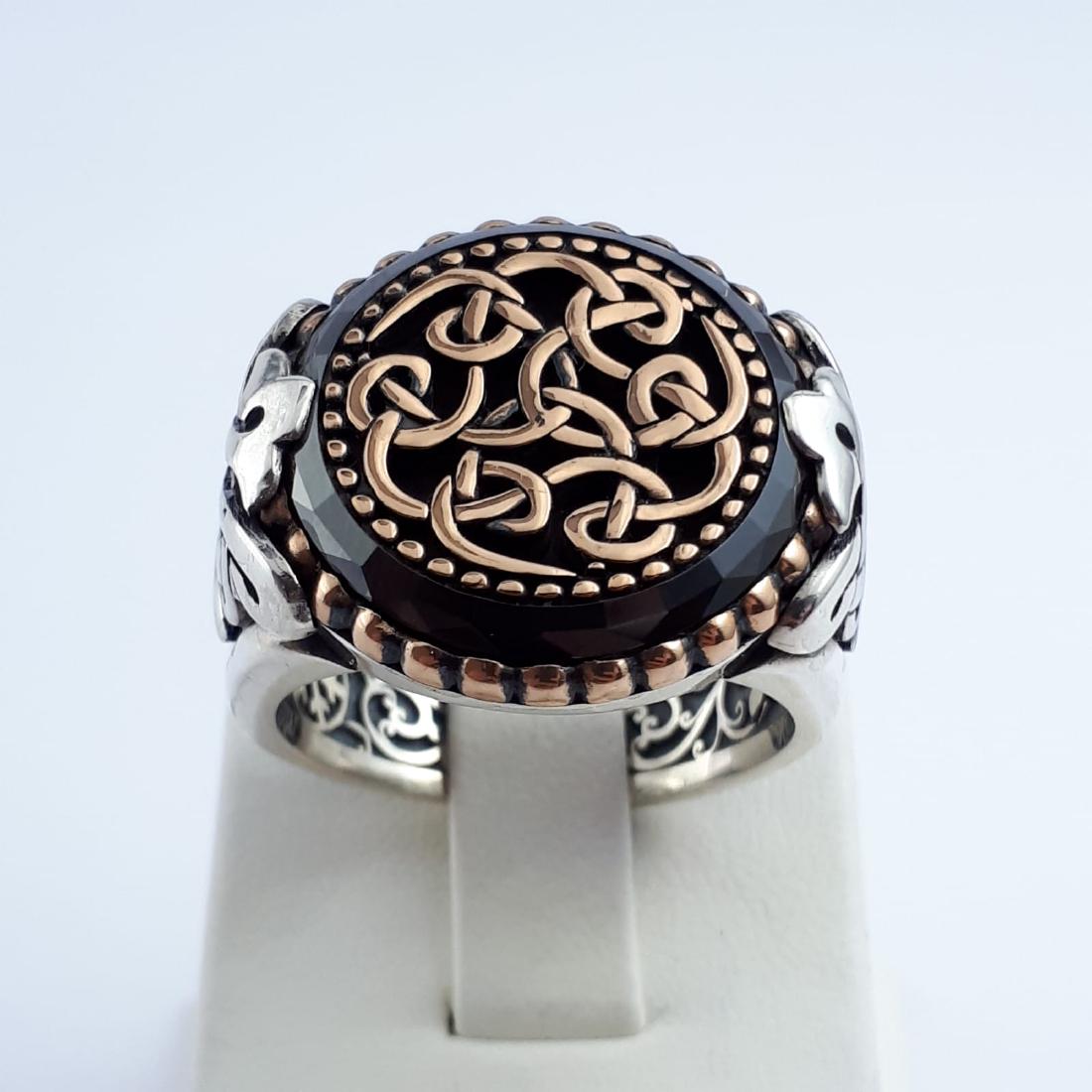 Men's Ring With Onyx, 925 silver (1 of 6)