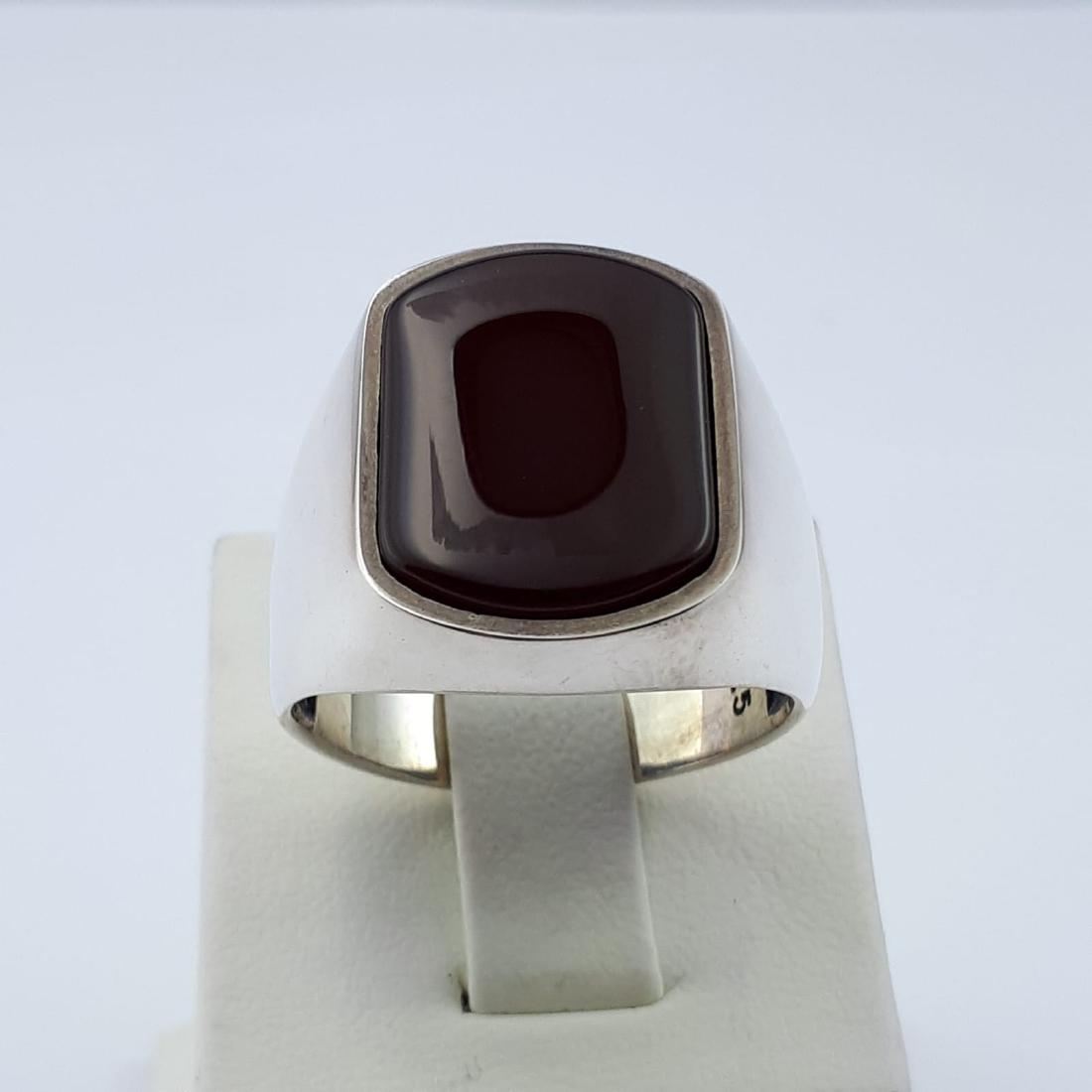 Men's Ring With Agate, 925 Silver (1 of 6)