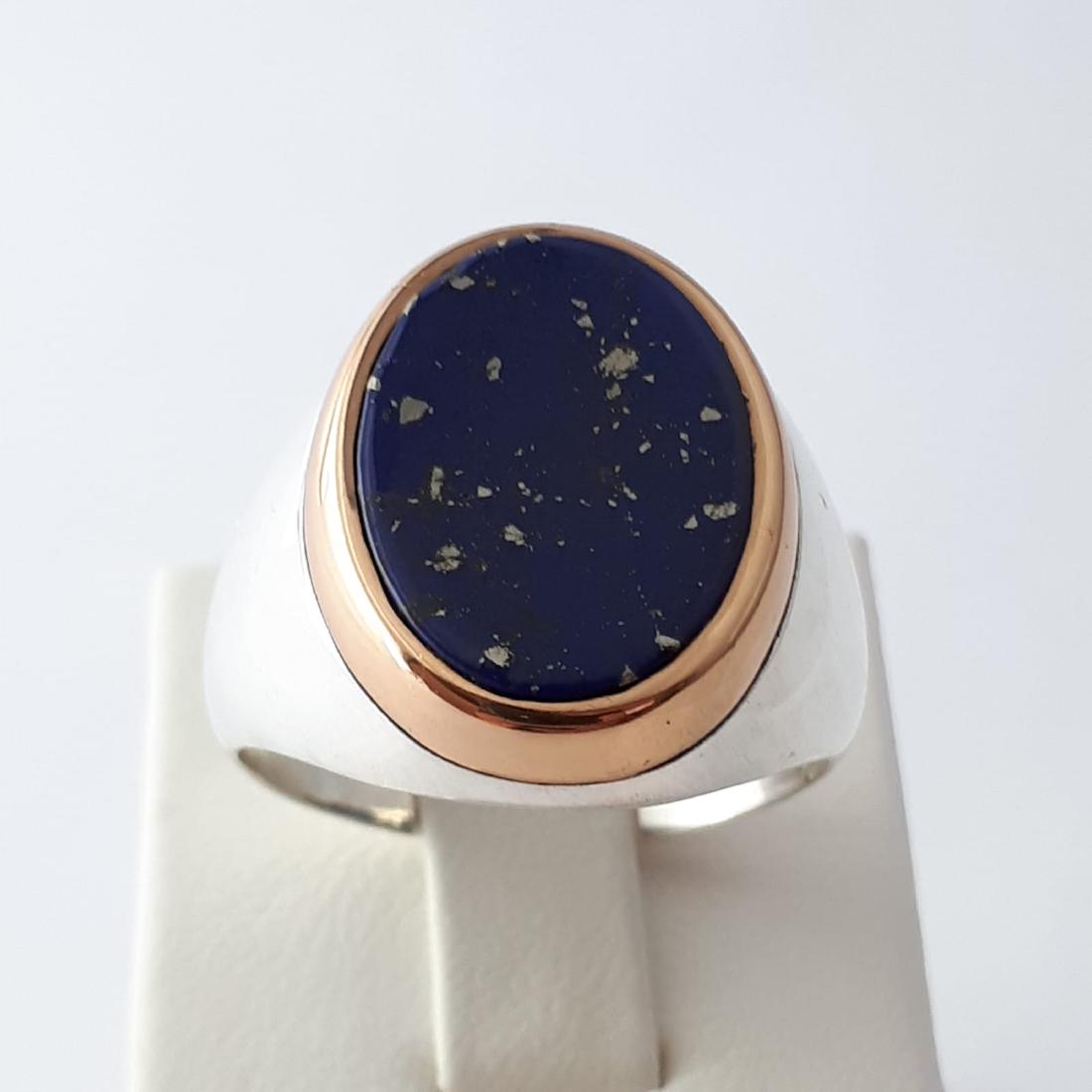 Men's Ring With Lapis Lazuli, 925 Silver (1 of 6)